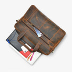 Faux Leather Document Bag with Detachable Shoulder Strap