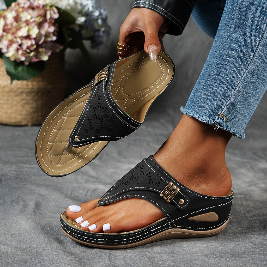 Adjustable Strap Sandals with Contoured Footbed