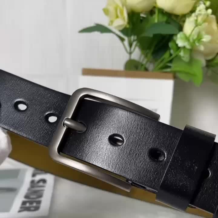 Classic Belt with Pin Buckle and Square Edge