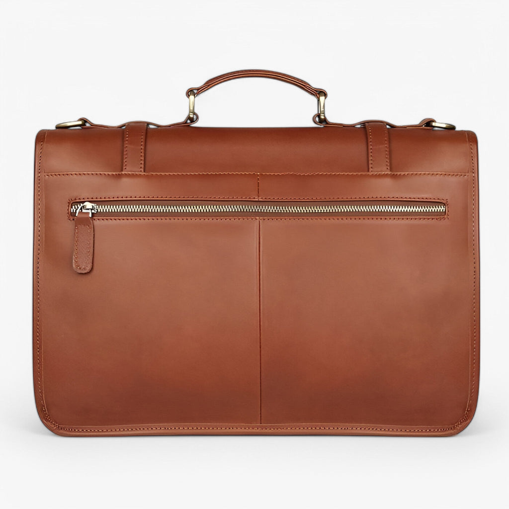 Faux Leather Portfolio Bag with Multiple Compartments for Work