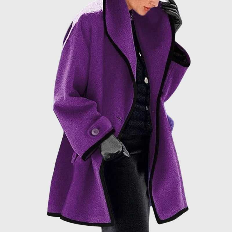 Buttoned Fleece Jacket with Pockets