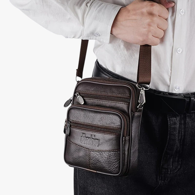 Vertical Crossbody Bag with Multiple Compartments