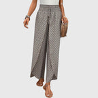 Pantalones palazzo de talle alto con pierna ancha y fluida