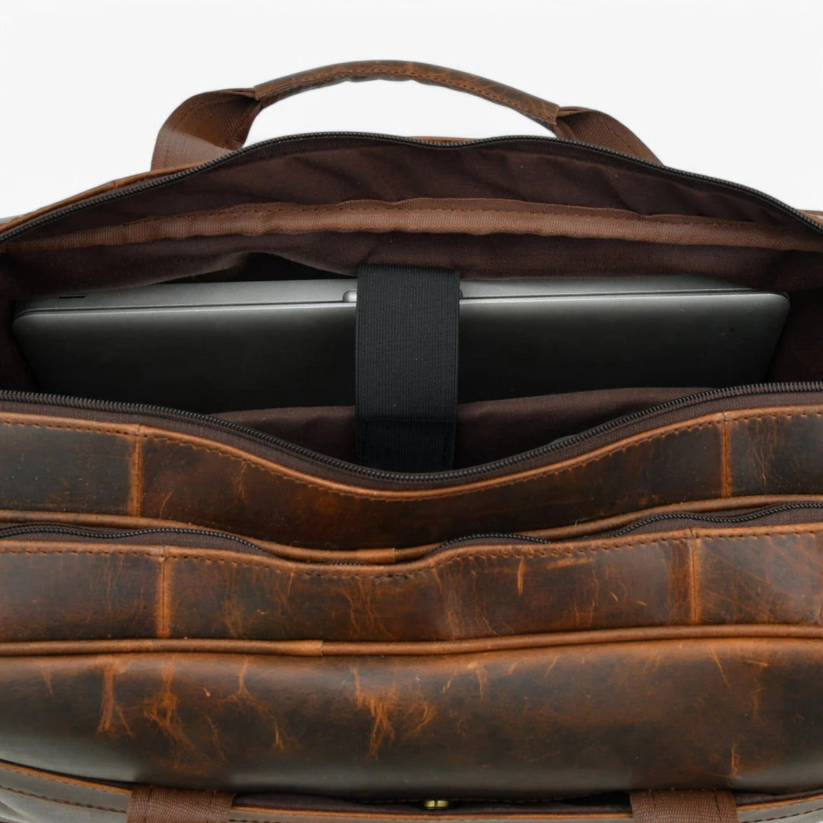Faux Leather Document Bag with Detachable Shoulder Strap
