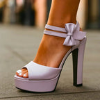 Bow Detail Stiletto Heels with Sculpted Base