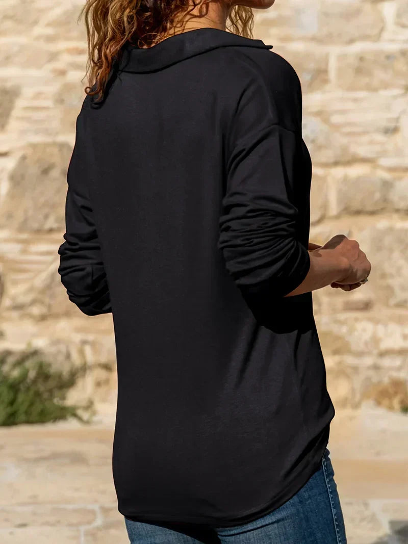 Half Zip Knit Jumper with Lapel Collar