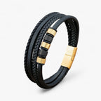 Pulsera trenzada multicapa para hombre con cierre magnético