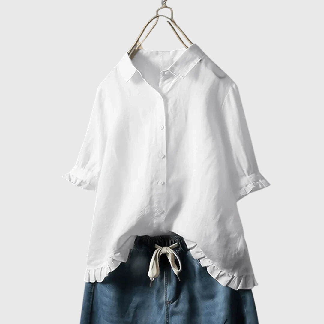 Camisa de primavera refinada con acabado limpio