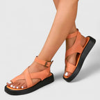 Platt sandal med vadderad innersula