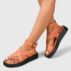Platt sandal med vadderad innersula