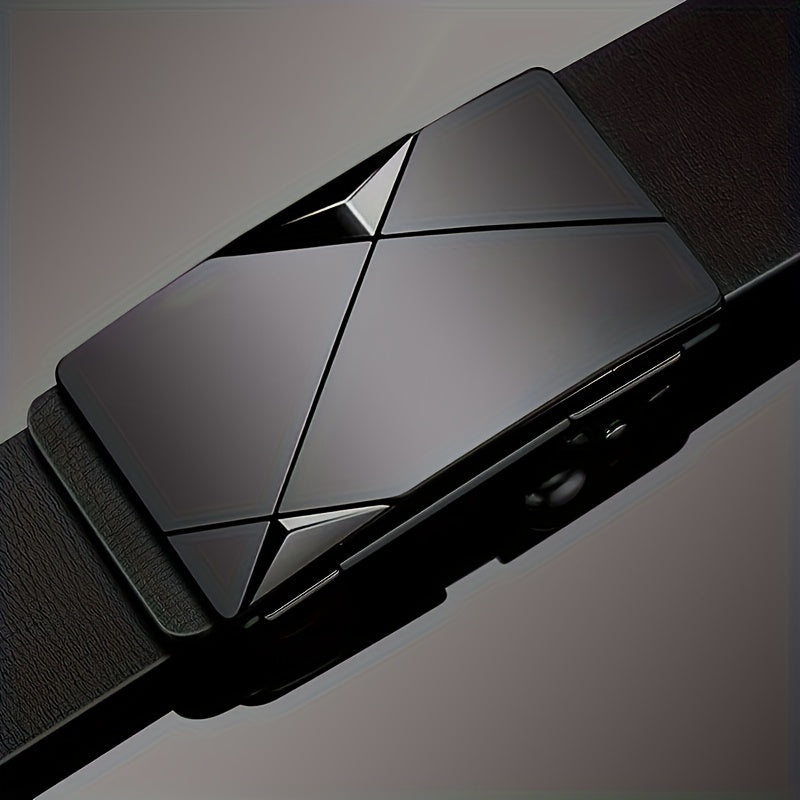 Faux Leather Belt with Automatic Buckle