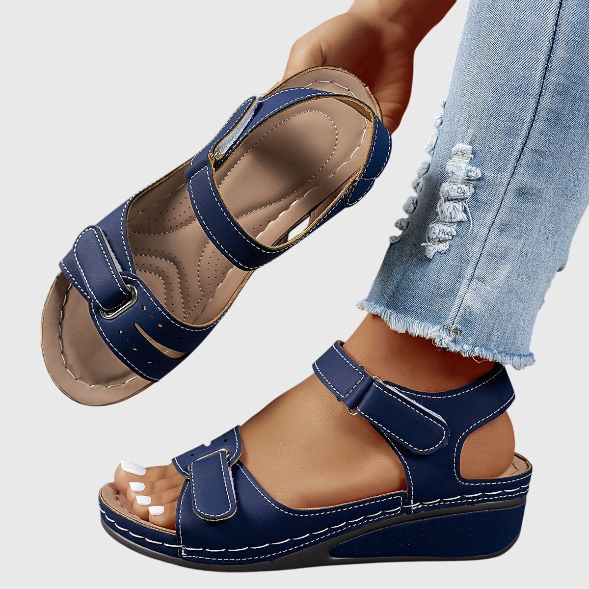 Stable Sole Sandals with Supportive Heel