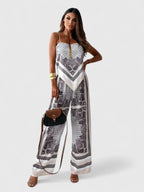 Fitted Two Piece Set with Tie Detail Trousers