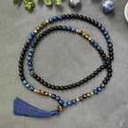 Dark Stone Tassel Pendant Necklace with Bohemian Style