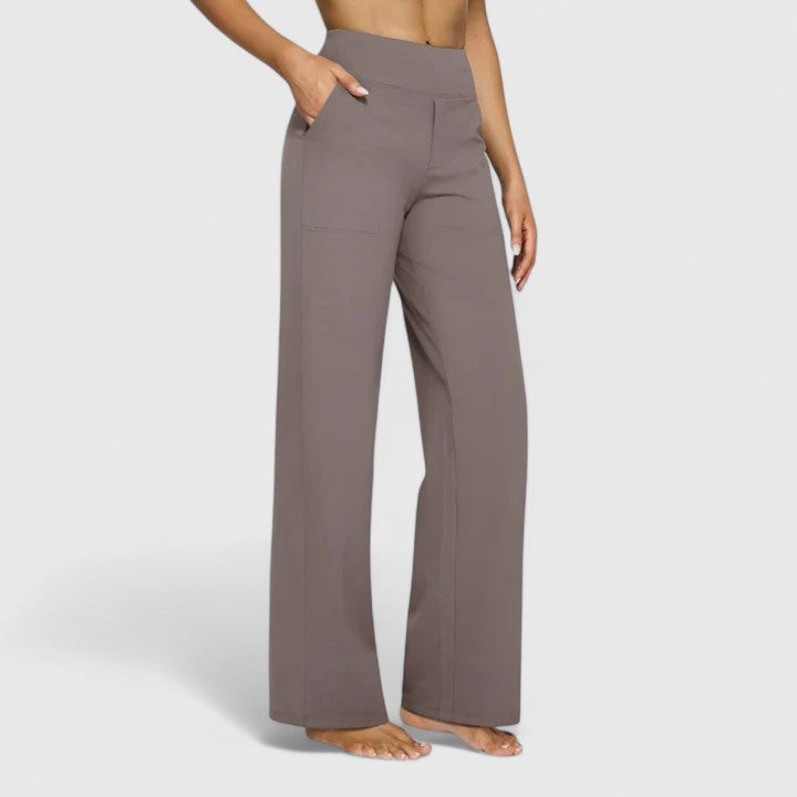 Wide Waistband Trousers with Pockets