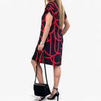 Vestido midi por capas con manga corta y caída fluida