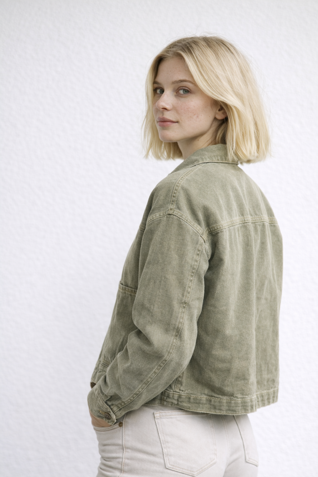 Jacka i denimlook med funktionellt tyg som andas