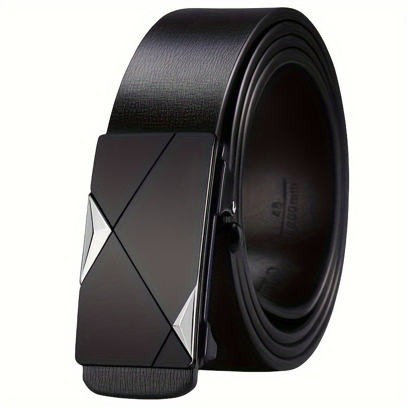 Faux Leather Belt with Automatic Buckle