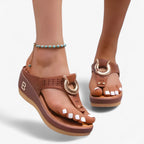 Wedge Flip-Flop Sandals with Elevated Heel for the Beach