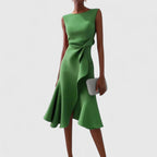 Asymmetric Dress with Modern Draped Cut