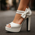 Bow Detail Stiletto Heels with Sculpted Base