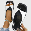 Square Toe Slip-On Sandals with Print Options