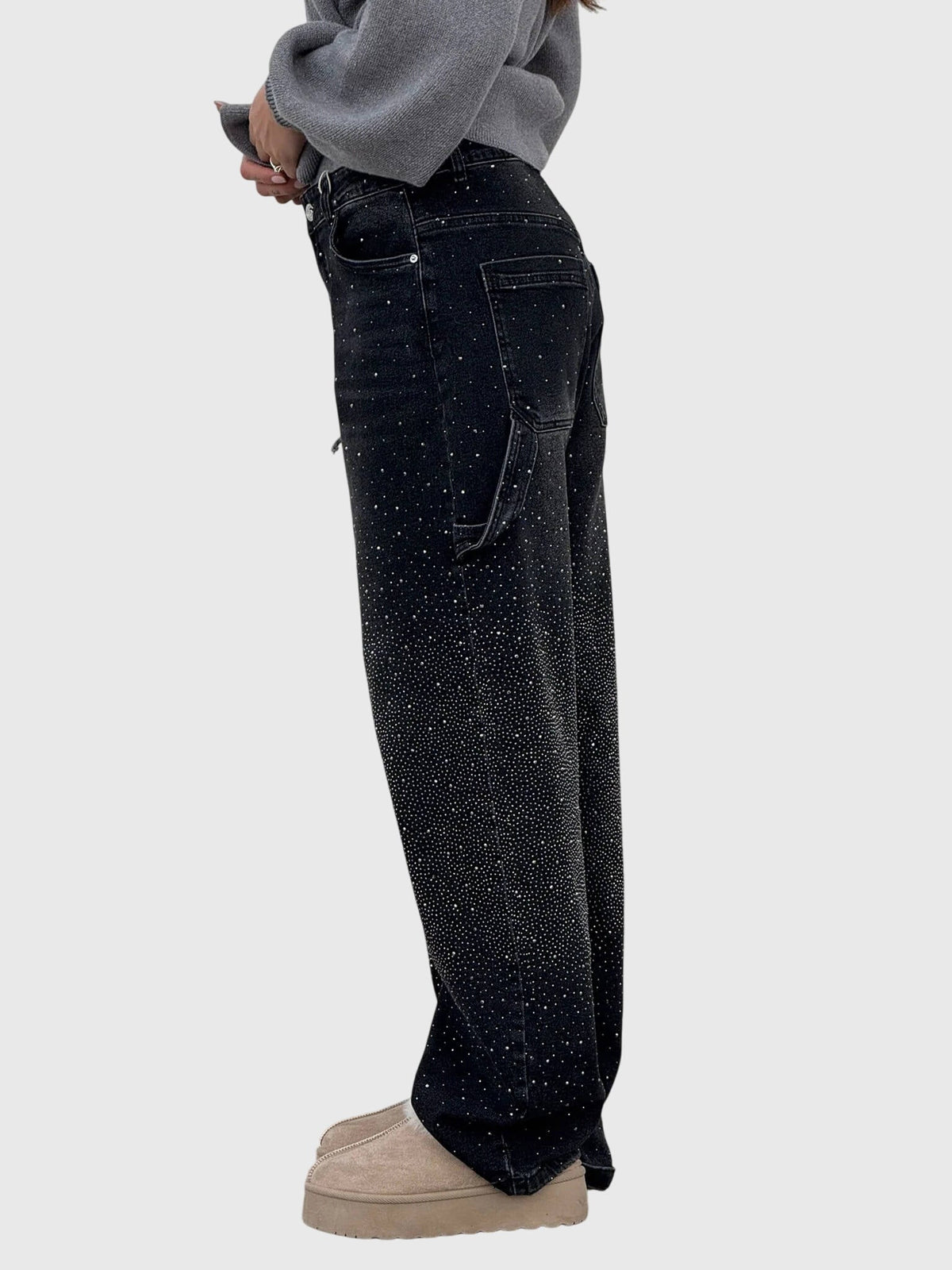 Relaxed Trousers with Sparkling Detail