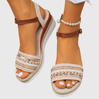 Slip in-sommarsandaler med ankelrem