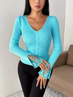 Floral V-Neck Jumper with Soft Handle