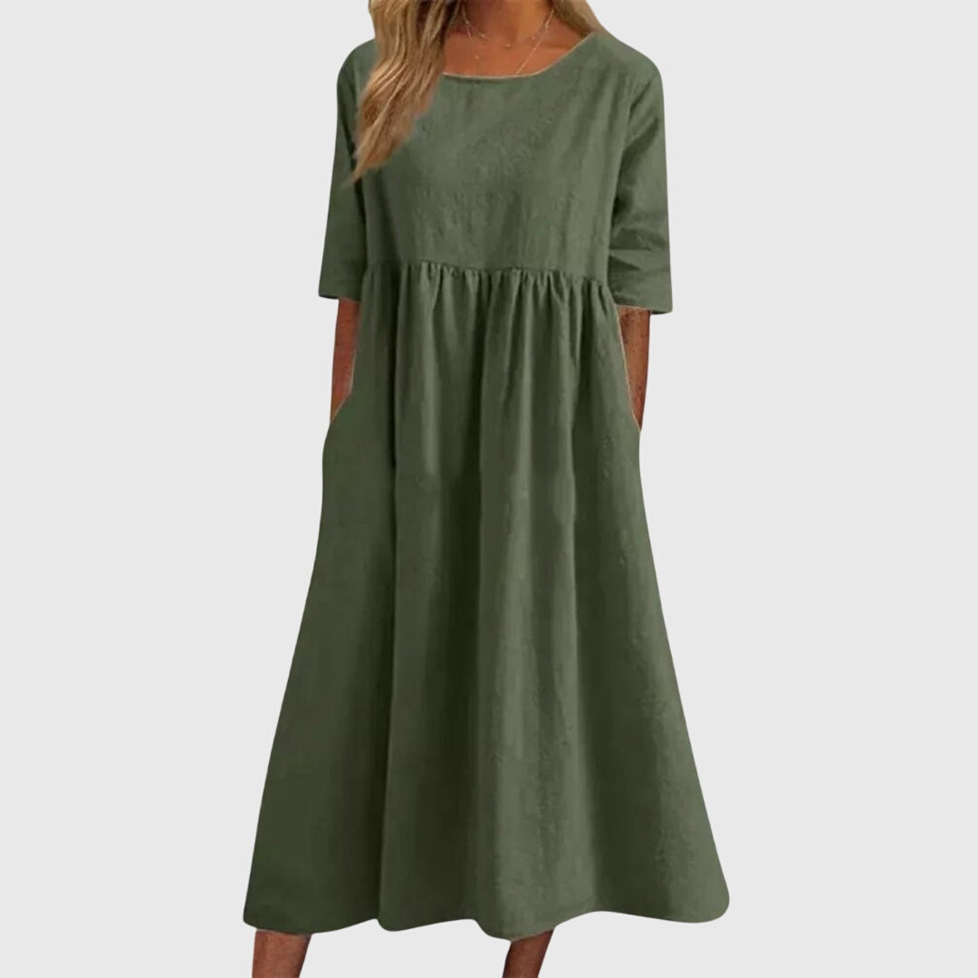 Short Sleeve Midi Dress with Refined Simplicity
