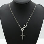 Simple Infinity Cross Short Necklace in Gold Colour