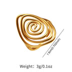 Sculptural Spiral Statement Ring in Gold Colour with Bold Curves