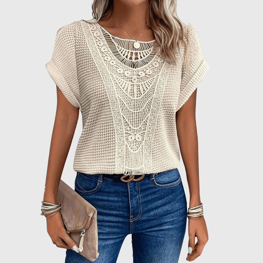 Lace Detail Blouse with Relaxed Summer Cut