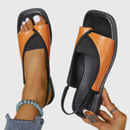 Square Toe Slip-On Sandals with Print Options