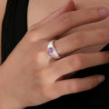 Vintage-Style Ring with Blue Crystal Inlay in Silver Colour