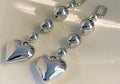 Heart Chain Drop Earrings in Silver Colour with Romantic Movement