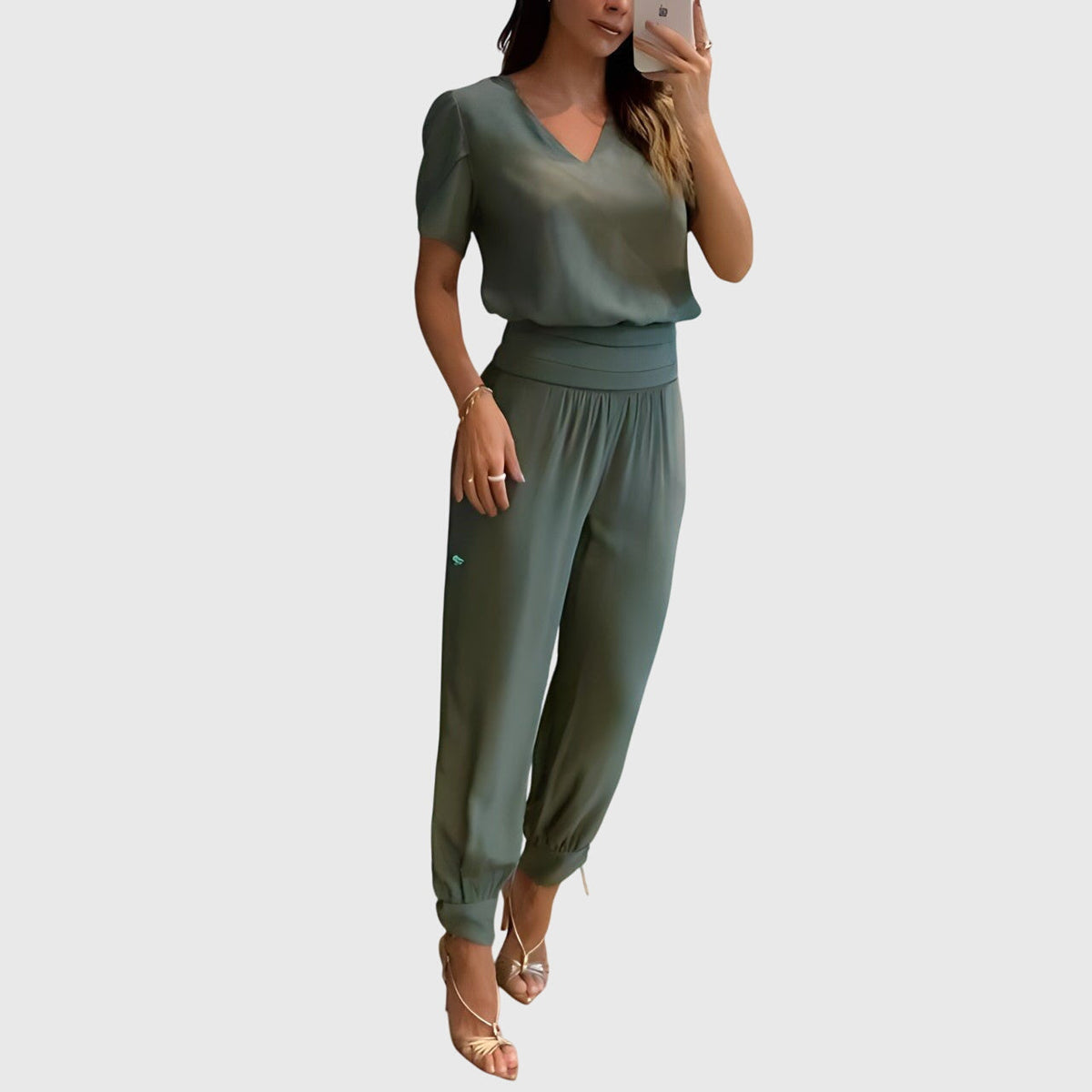Coordinated Blouse and Trouser Set