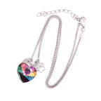 Rainbow Memorial Heart Pendant Necklace with Gentle Meaning