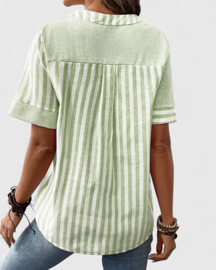 Striped Blouse with Relaxed Classic Fit