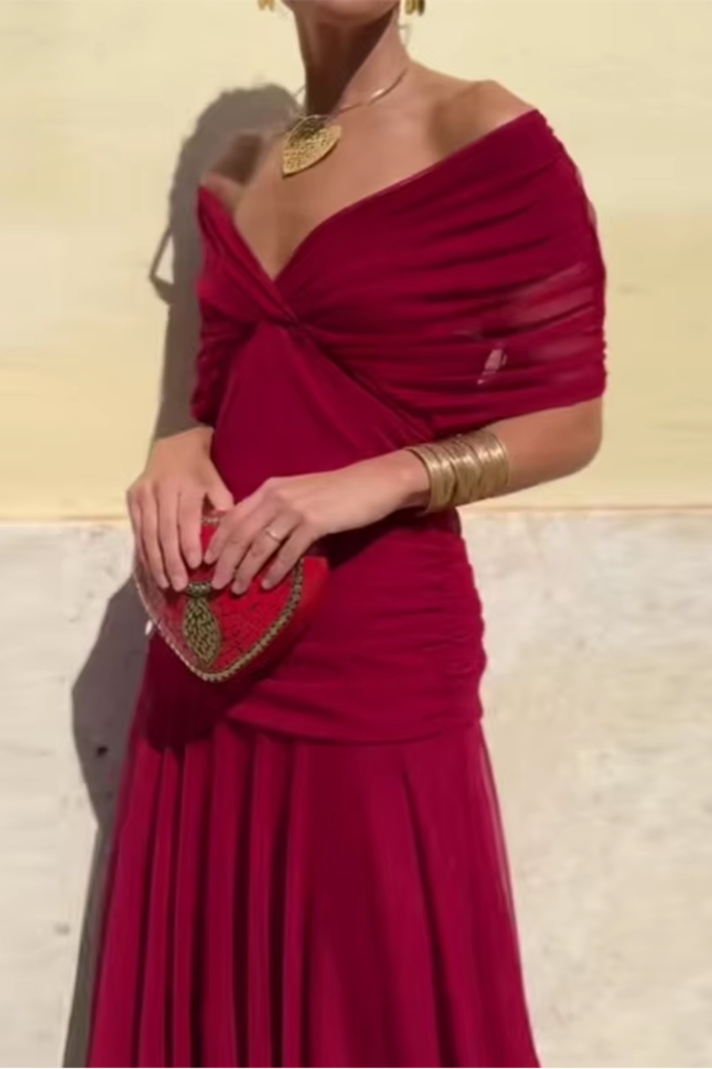 Floor Length Maxi Dress with Graceful Drape