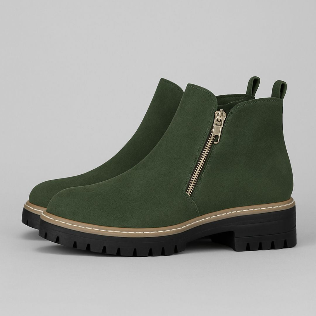 Botines con cremallera lateral y plantilla acolchada