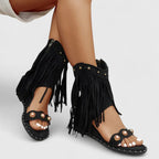 Heeled Sandals with Side Zip and Cushioned Footbed
