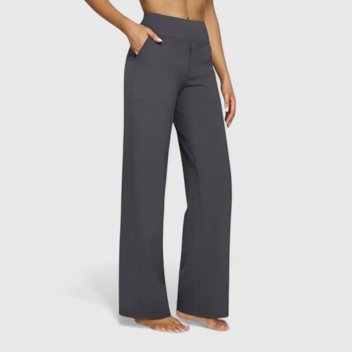 Wide Waistband Trousers with Pockets