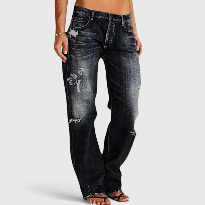 High Stretch Wide Leg Jeans with Relaxed Fit