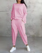 Conjunto de estar por casa de cuadros con corte suave y cómodo