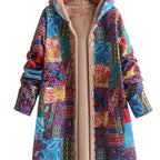Patchwork Hooded Jacket with Lined Interior