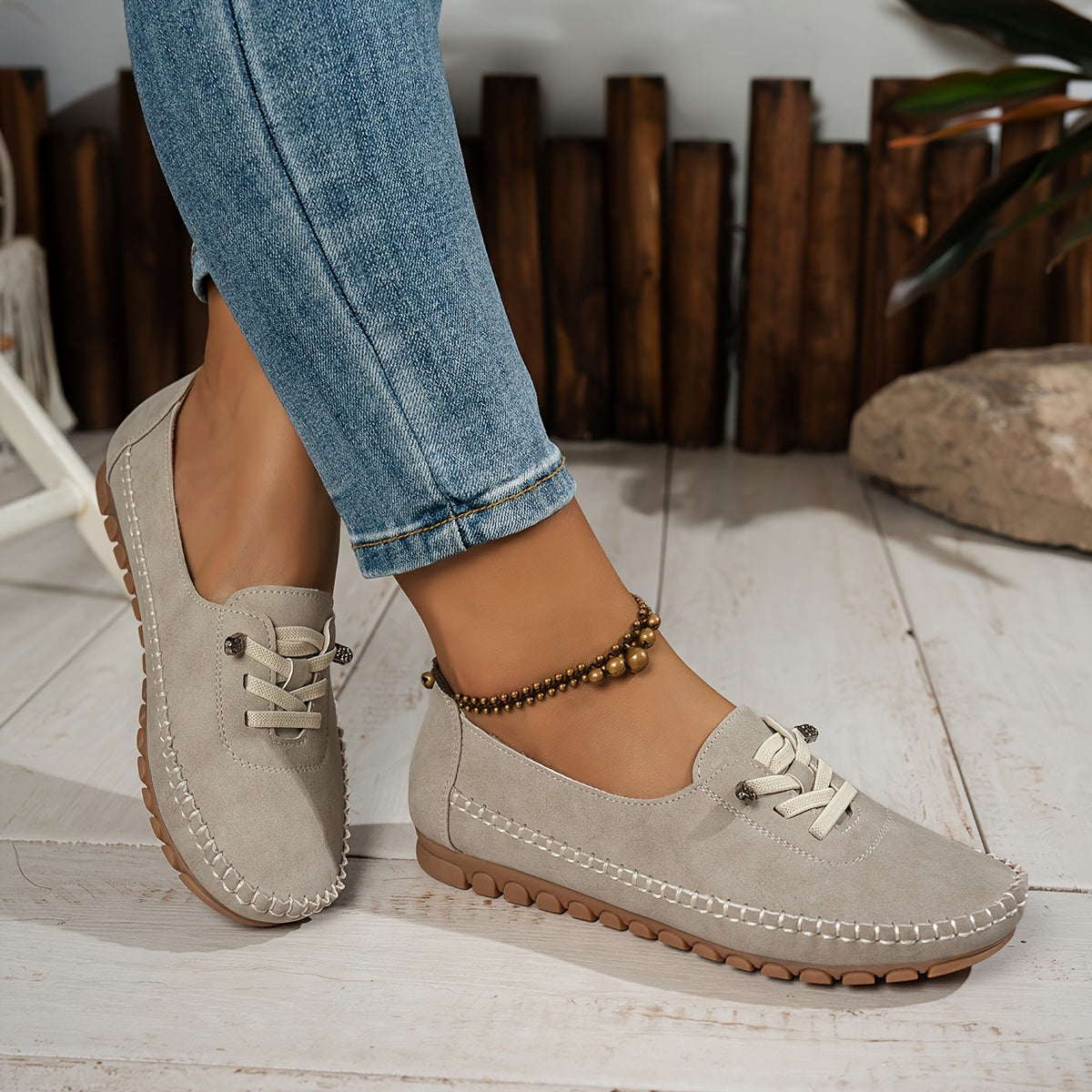 Mocasines con sujeción y plantilla que alivia la presión