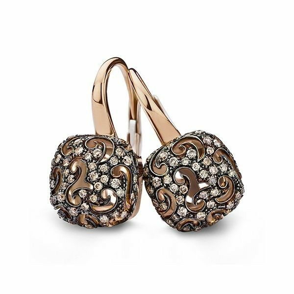 Vintage-Style Square Earrings with Bright Gold Colour Finish