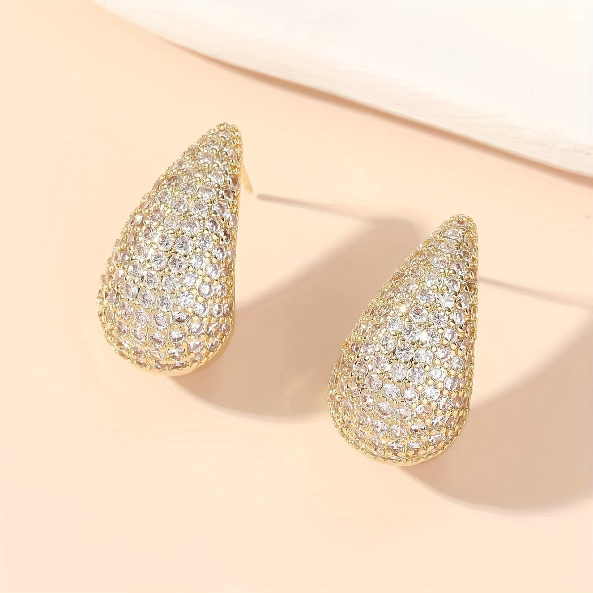 Vintage Water Drop Zirconia Stud Earrings with Colour Choice