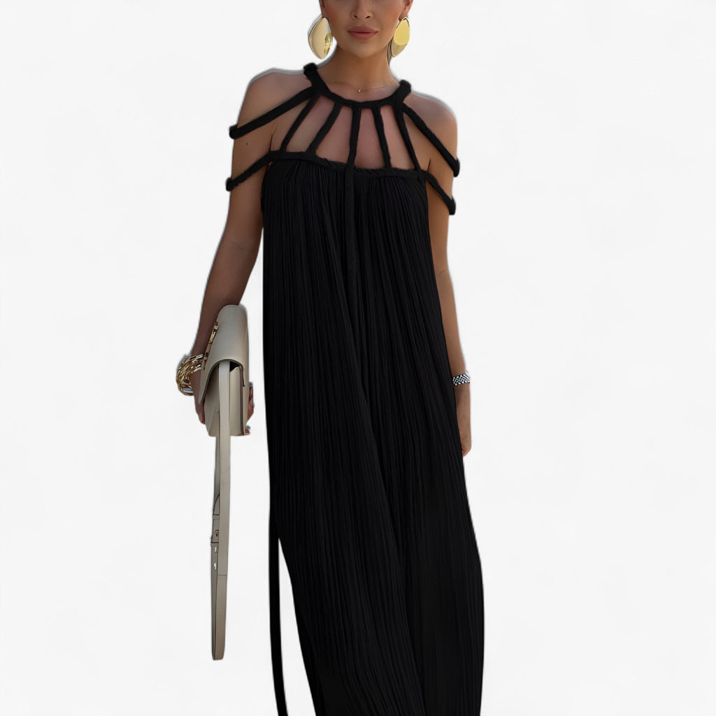 Vestido largo con una silueta fluida y estilizadora
